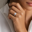 Cushion Kite Halo Baseline in Platinum wearing