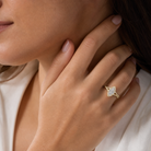 Marquise Twisted Shank Halo in 14K Rose Gold wearing