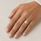 Round Regal Halo Pavé in 14K Rose Gold wearing