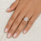 Radiant Octagon Halo in 14K Rose Gold wearing