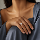 Round Halo in 18K Yellow Gold wearing