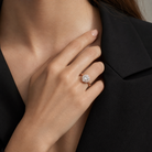 Cushion Cluster Halo in 14K Rose Gold wearing