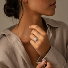 Cushion Cluster Halo in 18K White Gold wearing