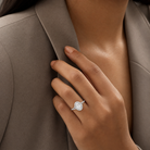 Oval Twisted Halo in Platinum wearing