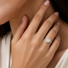 Heart Compact Halo in 18K Yellow Gold wearing