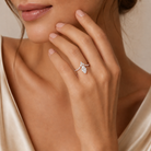 Marquise Tiara Accent Side Stone in 14K Rose Gold wearing