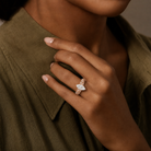 Marquise Laurel Nature Side Stone in 14K Rose Gold wearing