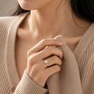 Asscher Bypass Solitaire in 14K Rose Gold wearing