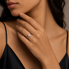 Round Bypass Solitaire in Platinum wearing