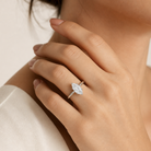 Marquise Tapered Solitaire in Platinum wearing