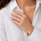 Pear Tapered Solitaire in 14K Rose Gold wearing
