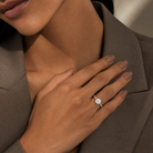Round Tapered Solitaire in 14K White Gold wearing