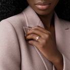 Round Solitaire in 18K White Gold wearing