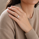 Round Hidden Halo Accent Luxe Pavé in 14K White Gold wearing