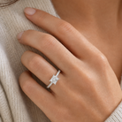 Princess Hidden Halo Accent Pavé in Platinum wearing