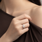 Pear Hidden Halo Accent Petite Pavé in Platinum wearing