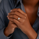 Round Hidden Halo Accent Plain in 14K Yellow Gold wearing
