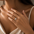Pear Classic Basket Pavé Solitaire in 14K Yellow Gold wearing