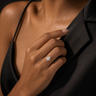 Pear Classic Basket Plain Solitaire in 14K Rose Gold wearing