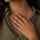 Round Slim Tapered Bezel Solitaire in 14K Rose Gold wearing