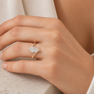 Marquise Open Bypass Solitaire in 14K Rose Gold wearing