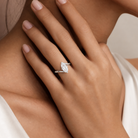 Marquise Open Bypass Solitaire in 14K White Gold wearing