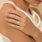 Pear Split Pavé Bypass Solitaire in Platinum wearing