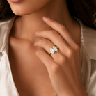 Pear & Marquise Clean Toi Et Moi in 14K White Gold wearing