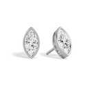 Jolie Marquise Bezel Solitaire Lab-Grown Diamond Stud Earrings in Platinum, front view