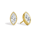 Jolie Marquise Bezel Solitaire Lab-Grown Diamond Stud Earrings in 18K Yellow Gold, front view