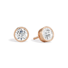 Jolie Round Bezel Solitaire Lab-Grown Diamond Stud Earrings in 14K Rose Gold, front view