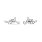 Honorine Cluster Climber Lab-Grown Diamond Stud Earrings in Platinum, front view