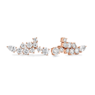 Honorine Cluster Climber Lab-Grown Diamond Stud Earrings in 14K Rose Gold, front view
