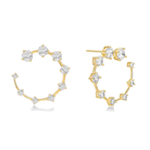 Kallista Graduated Open Hoop Lab-Grown Diamond Earrings in 14K Yellow Gold, front view