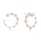 Kallista Graduated Open Hoop Lab-Grown Diamond Earrings in 14K Rose Gold, front view