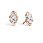 Seren Marquise Halo Lab-Grown Diamond Stud Earrings in 14K Rose Gold, front view