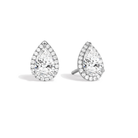 Seren Pear Halo Lab-Grown Diamond Stud Earrings in Platinum, front view