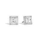 Seren Princess Halo Lab-Grown Diamond Stud Earrings in Platinum, front view