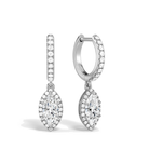 Bellamy Marquise Luxe Drop Huggie Hoop Lab-Grown Diamond Earrings in 14K White Gold, front view