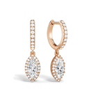 Bellamy Marquise Luxe Drop Huggie Hoop Lab-Grown Diamond Earrings in 14K Rose Gold, front view