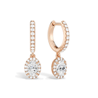 Bellamy Oval Luxe Drop Huggie Hoop Lab-Grown Diamond Earrings in 14K Rose Gold, front view