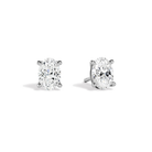 Eira Oval Solitaire 4-Prong Lab-Grown Diamond Stud Earrings in Platinum, front view