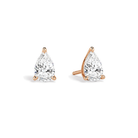 Eira Pear Solitaire 4-Prong Lab-Grown Diamond Stud Earrings in 14K Rose Gold, front view