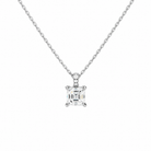 Maeva Asscher Accented Bail Lab-Grown Diamond Pendant Necklace in 18K White Gold, front view