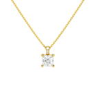 Maeva Asscher Accented Bail Lab-Grown Diamond Pendant Necklace in 18K Yellow Gold, front view