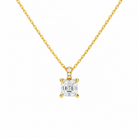 Maeva Asscher Accented Bail Lab-Grown Diamond Pendant Necklace in 18K Yellow Gold, front view