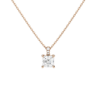 Maeva Asscher Accented Bail Lab-Grown Diamond Pendant Necklace in 14K Rose Gold, front view