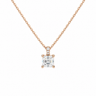 Maeva Asscher Accented Bail Lab-Grown Diamond Pendant Necklace in 14K Rose Gold, front view