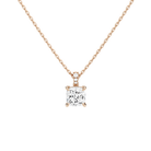 Maeva Cushion Accented Bail Lab-Grown Diamond Pendant Necklace in 14K Rose Gold, front view