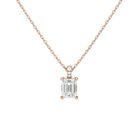 Maeva Emerald Accented Bail Lab-Grown Diamond Pendant Necklace in 14K Rose Gold, front view